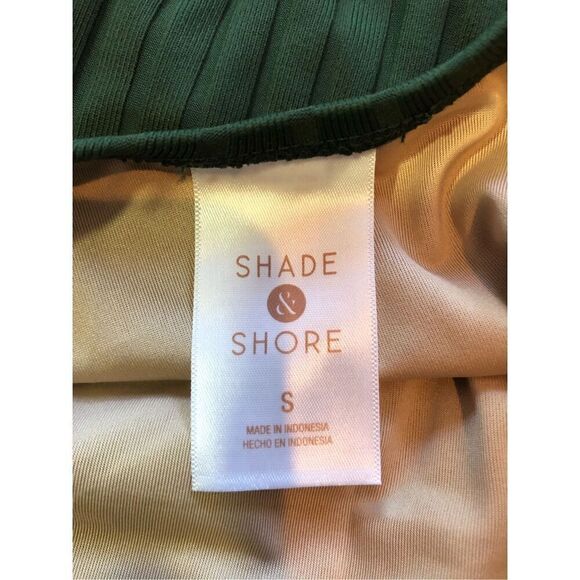 Shade & Shore Women’s Green One Piece Swimsuit with Cross Straps Size S - Picture 4 of 5